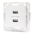 Aigostar - USB napájecí zásuvka bez rámečku 2x USB-A bílá