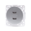 Aigostar - USB napájecí zásuvka bez rámečku 2x USB-A stříbrná