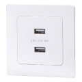 Aigostar - USB napájecí zásuvka s rámečkem 2x USB-A bílá