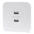 Aigostar - USB napájecí zásuvka s rámečkem 2x USB-A bílá