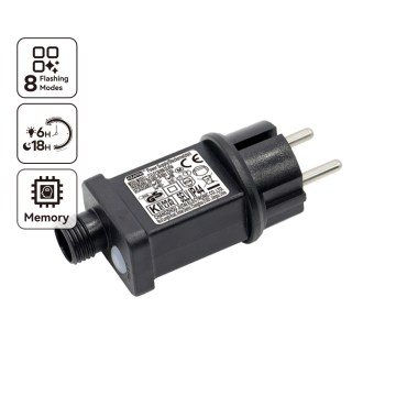 Aigostar - Venkovní napájecí adaptér 9W/31V/8 funkcí IP44 černá