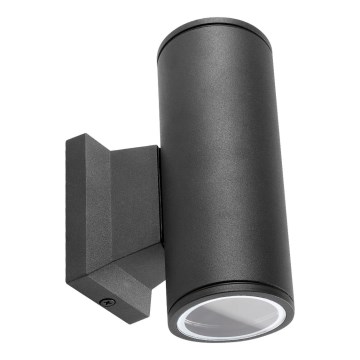 Aigostar - Venkovní nástěnné svítidlo 2xGU10/35W/230V černá IP65 kulatý