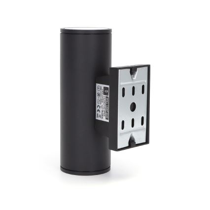 Aigostar - Venkovní nástěnné svítidlo 2xGU10/35W/230V černá IP65 kulatý