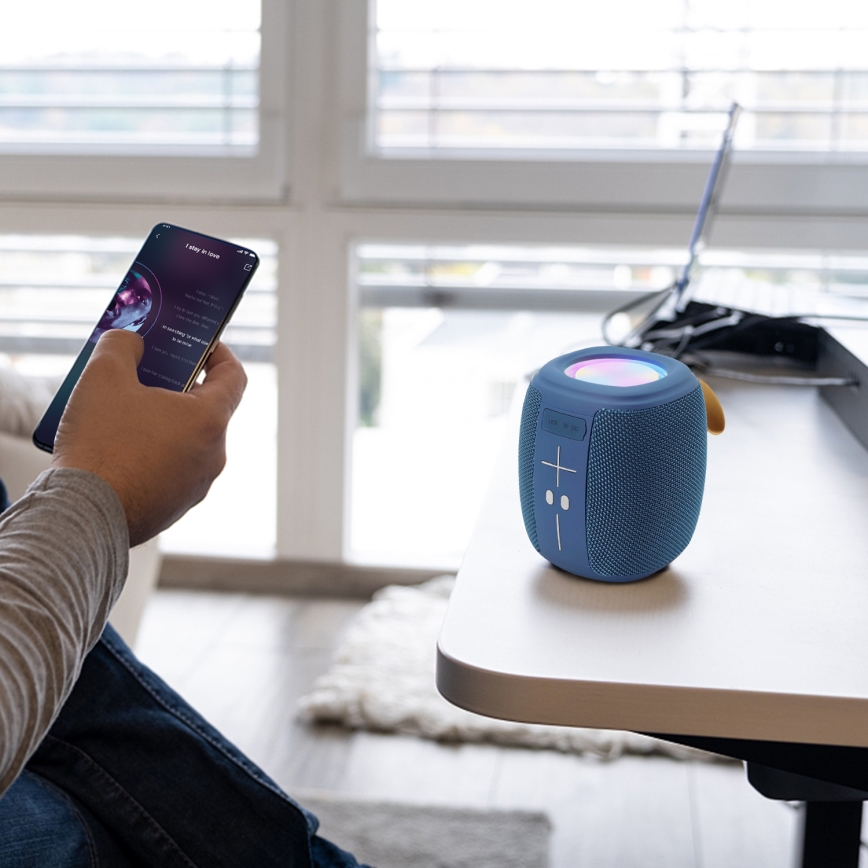 AKAI ABTS-V5 BL - Bezdrátový reproduktor s mikrofonem 3W/1200 mAh modrá