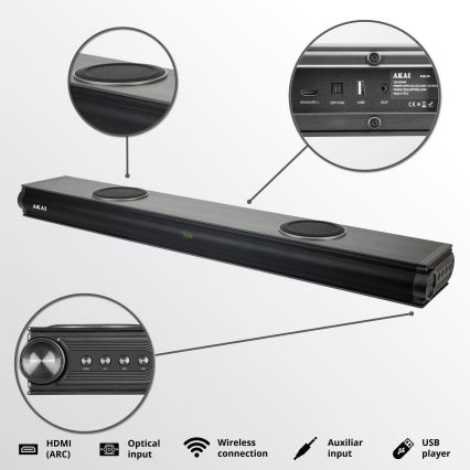 AKAI ASB-29 - Soundbar s aktivním subwooferem 120W/230V + dálkové ovládání