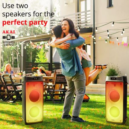 AKAI PARTY BOX 810 - Bezdrátový reproduktor 65W/230V 5000 mAh + dálkové ovládání