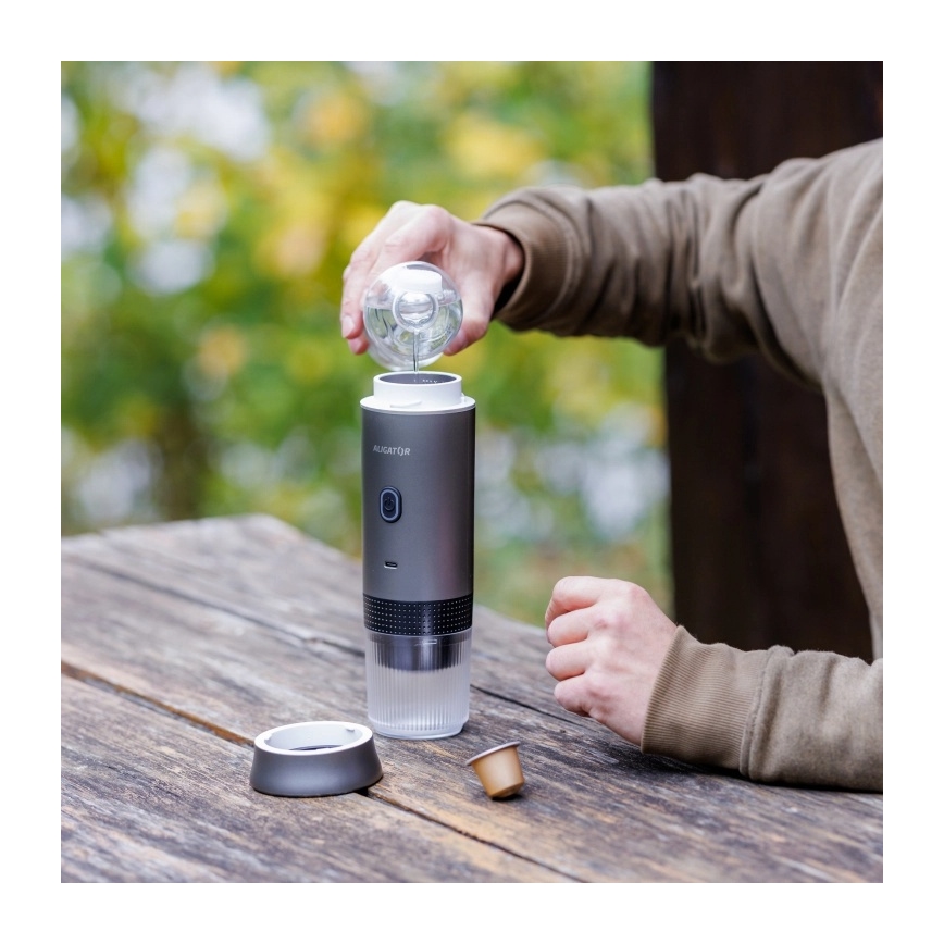 Aligator ACM002 - Cestovní nabíjecí kávovar PortaCaffé 3v1 72W/7500 mAh šedá