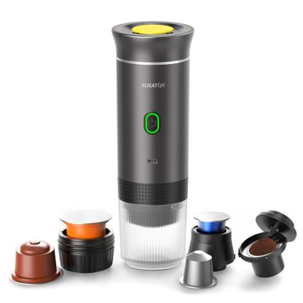 Aligator ACM002 - Cestovní nabíjecí kávovar PortaCaffé 3v1 72W/7500 mAh šedá