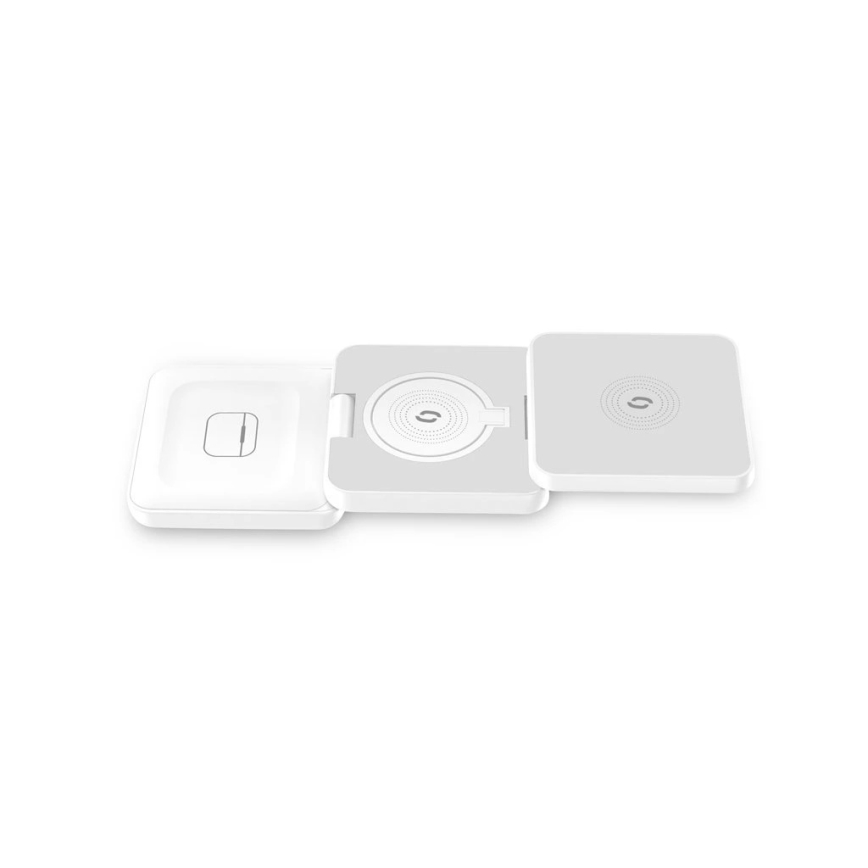 Aligator AMS09WT - Bezdrátová nabíjecí stanice MagSafe 3v1 15W bílá