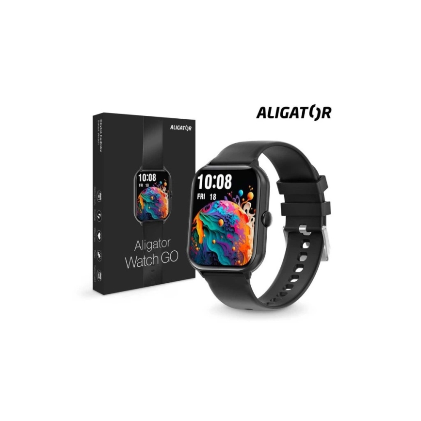 Aligator AW10BK - Chytré hodinky Watch GO 220 mAh IP67 černá