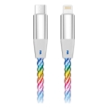 Aligator DATKP63 - USB kabel USB-C / Lightning s LED podsvícením 30W Power Delivery 1,2m