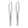 Aligator DATKP64 - USB kabel USB-C / USB-C s LED podsvícením 65W Power Delivery 0,5m