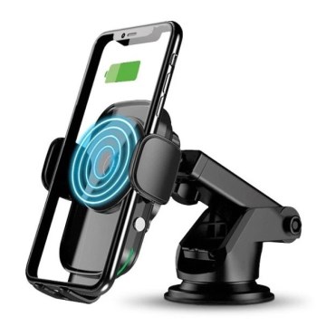 Aligator HAK2 - Samozavírací držák telefonu do auta s bezdrátovým nabíjením Qi 15W černá