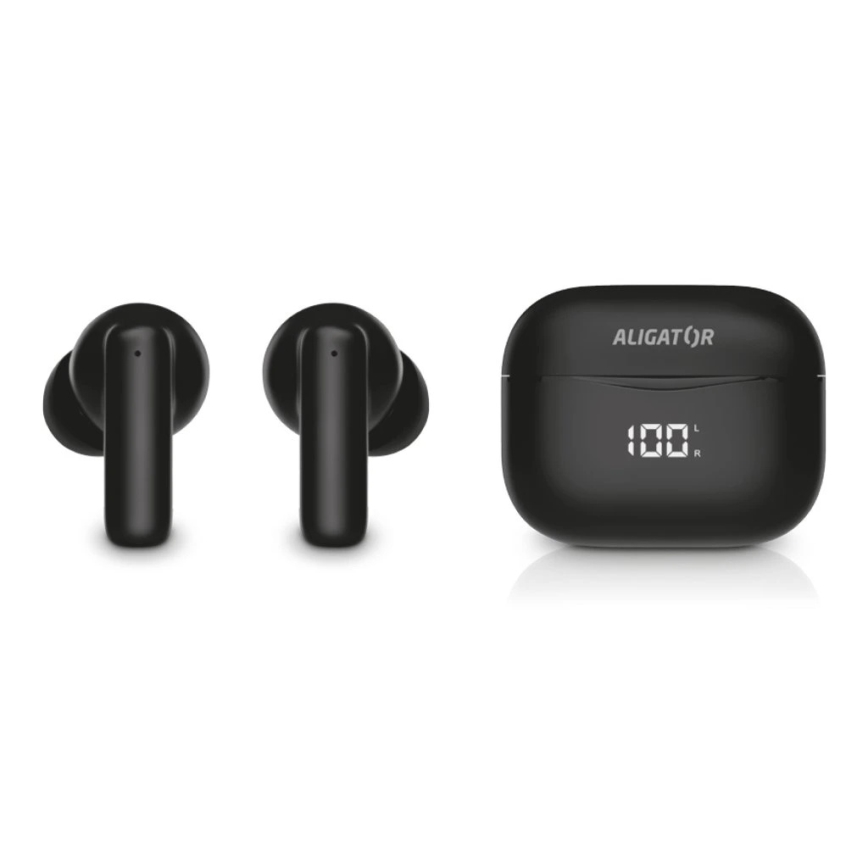 Aligator TWS06 - Bezdrátová sluchátka Pods PRO 3 200 mAh + 2x 30 mAh černá