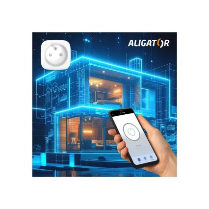 Aligator WAL001 - Chytrá zásuvka 3680W/230V/Typ E/16A Wi-Fi Tuya