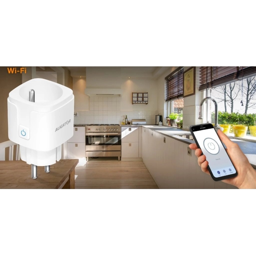 Aligator WAL001 - Chytrá zásuvka 3680W/230V/Typ E/16A Wi-Fi Tuya