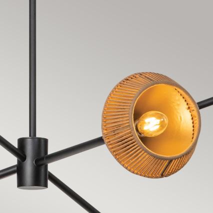 Alora Mood - Lustr na tyči DAPHNE 6xE14/40W/230V černá/hnědá