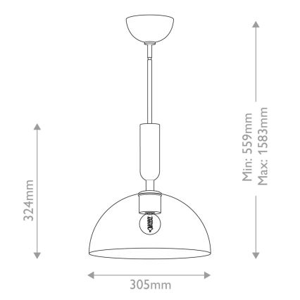 Alora Mood - Lustr na tyči JUDE 1xE27/60W/230V černá