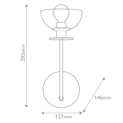 Alora Mood - Nástěnná lampa SYLVIA 1xE14/40W/230V zlatá