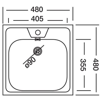 ALVEUS 1074634 - Kuchyňský dřez ALLUX 48x48 cm nerez/satin