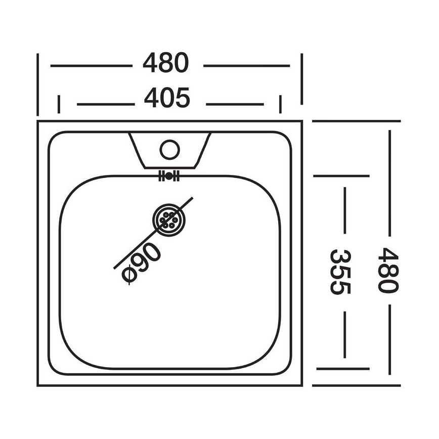 ALVEUS 1074634 - Kuchyňský dřez ALLUX 48x48 cm nerez/satin