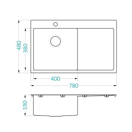ALVEUS 1124384 - Kuchyňský dřez QUARTO 78x48 cm satin