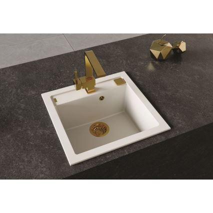 ALVEUS 1128395 - Kuchyňský dřez FORMIC 52x51 cm granit/bílá