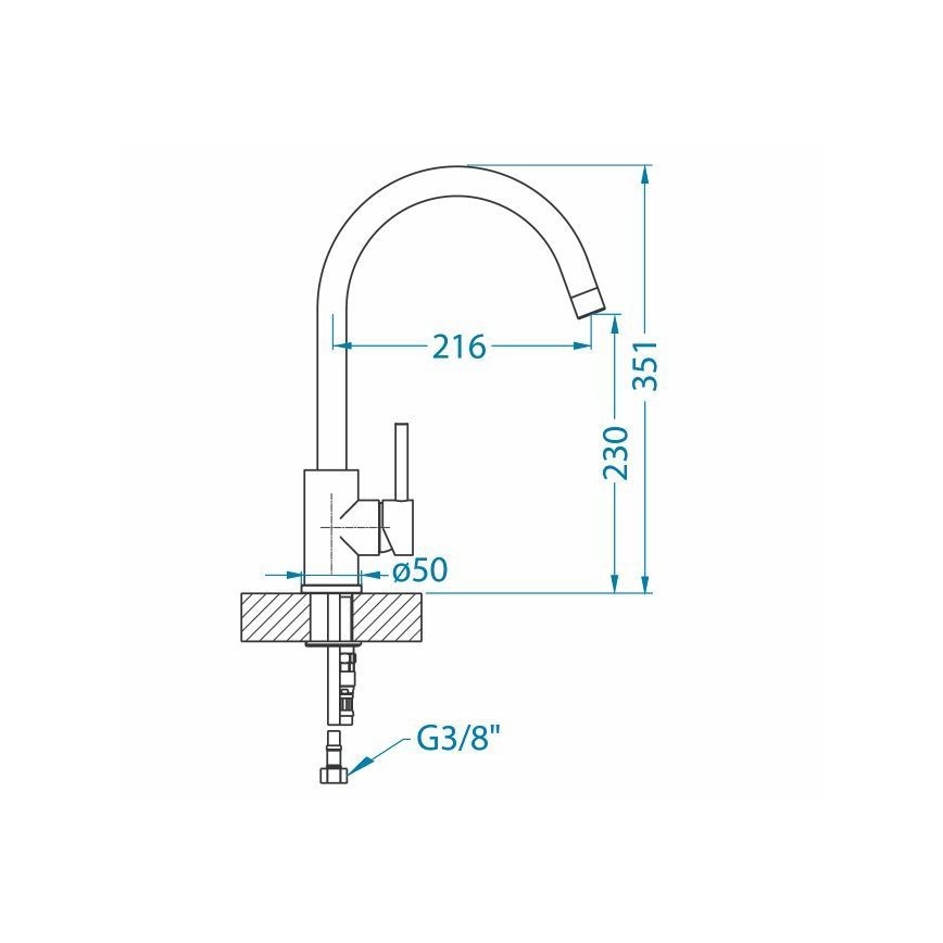 ALVEUS 1129028 - Dřezová baterie ELZA 35,1 cm kartáčovaná ocel
