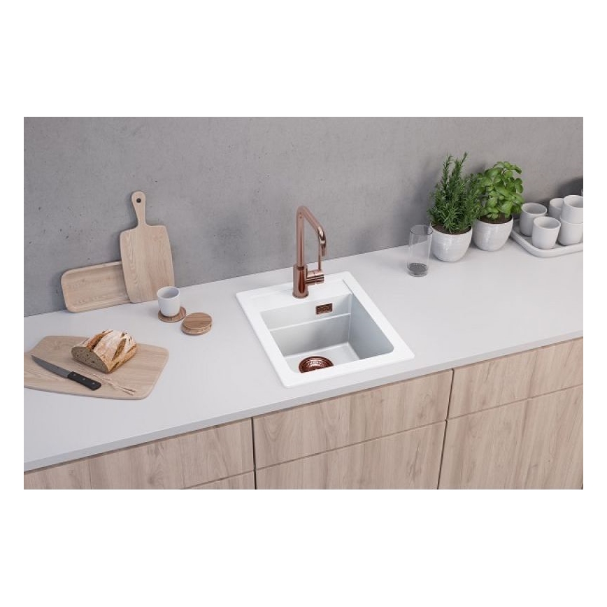 ALVEUS 1139079 - Kuchyňský dřez ATROX 50x40 cm granit/bílá