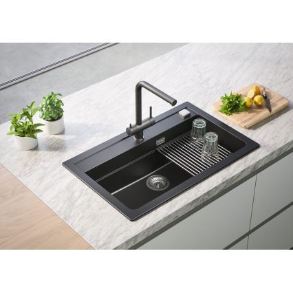 ALVEUS 1139808 - Dřezová baterie AGUILA 33,3 cm granit/černá