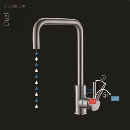 ALVEUS 1139811 - Dřezová baterie DUAL 37 cm granit/béžová