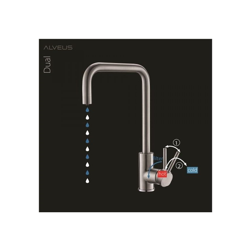 ALVEUS 1139811 - Dřezová baterie DUAL 37 cm granit/béžová