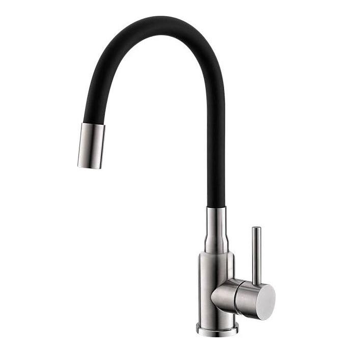 ALVEUS 1144432 - Dřezová baterie s flexibilním ramínkem MINTAS 34 cm kartáčovaná ocel/černá