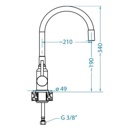ALVEUS 1144432 - Dřezová baterie s flexibilním ramínkem MINTAS 34 cm kartáčovaná ocel/černá
