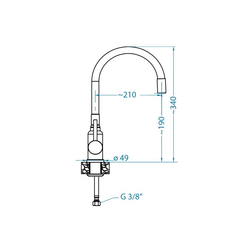 ALVEUS 1144432 - Dřezová baterie s flexibilním ramínkem MINTAS 34 cm kartáčovaná ocel/černá