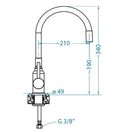 ALVEUS 1144433 - Dřezová baterie s flexibilním ramínkem MINTAS 34 cm matná černá