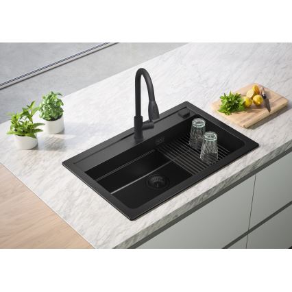 ALVEUS 1148163 - Kuchyňský dřez ATROX 79x50 cm granit/černá