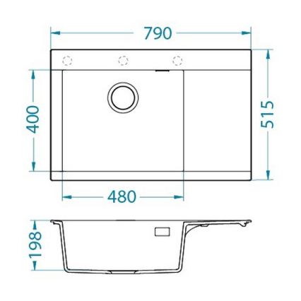 ALVEUS 1149300 - Kuchyňský dřez PURE 79x51,5 cm granit/šedá