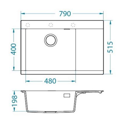 ALVEUS 1149304 - Kuchyňský dřez PURE 79x51,5 cm granit/černá