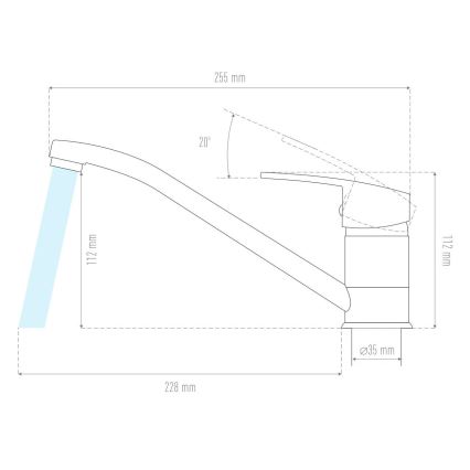 ALVEUS 1150800 - Dřezová baterie CLARA 13,5 cm granit/černá