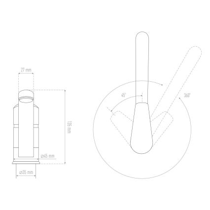 ALVEUS 1150800 - Dřezová baterie CLARA 13,5 cm granit/černá