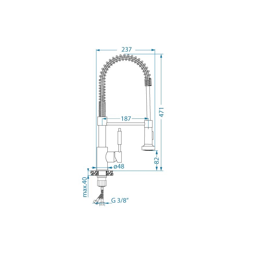 ALVEUS 1150887 - Dřezová baterie s flexibilním ramínkem se sprškou URBAN 47,1 cm černá