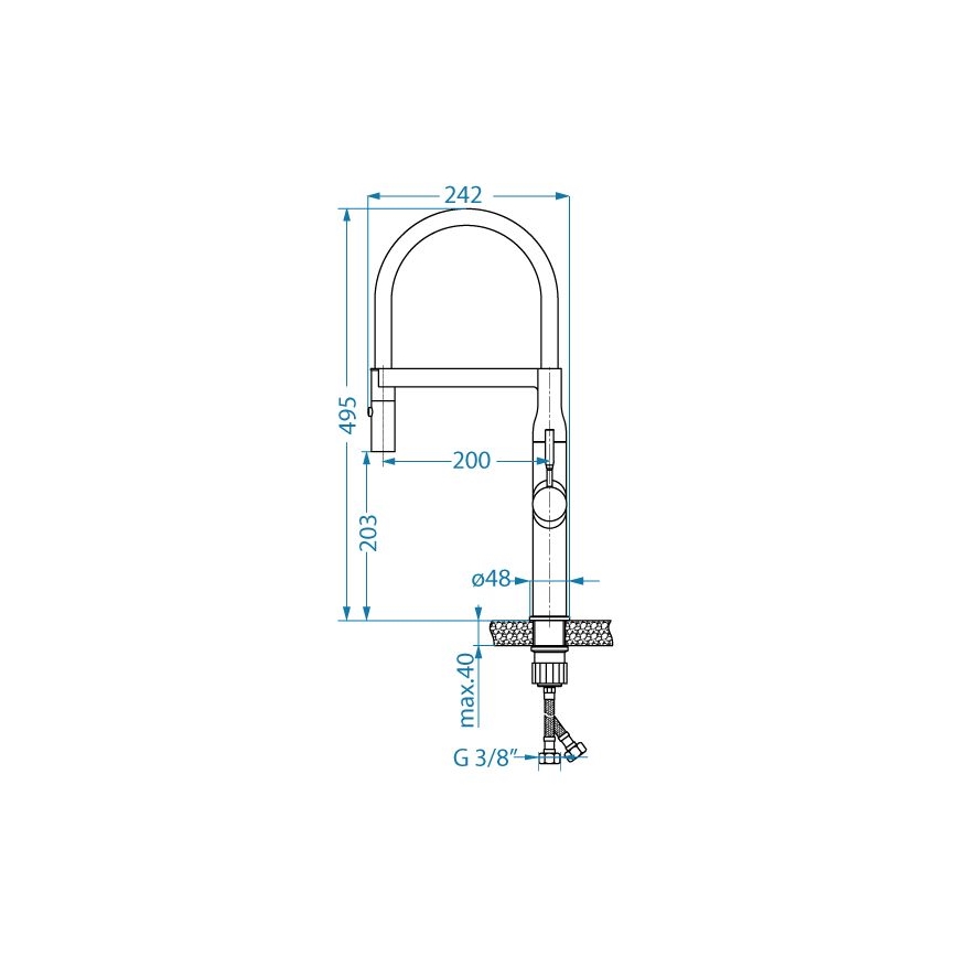 ALVEUS 1150892 - Dřezová baterie s flexibilním ramínkem se sprškou MIRAGE 49,5 cm satin