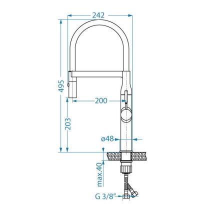 ALVEUS 1150893 - Dřezová baterie s flexibilním ramínkem se sprškou MIRAGE 49,5 cm černá