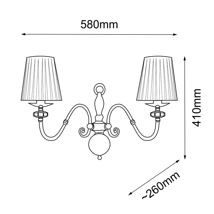 Amplex - Nástěnné svítidlo 2xE14/10W/230V