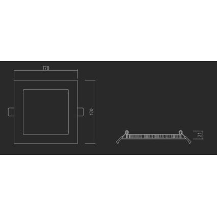 APLED - LED Koupelnové podhledové svítidlo SQUARE LED/12W/230V IP40 17x17 cm bílá