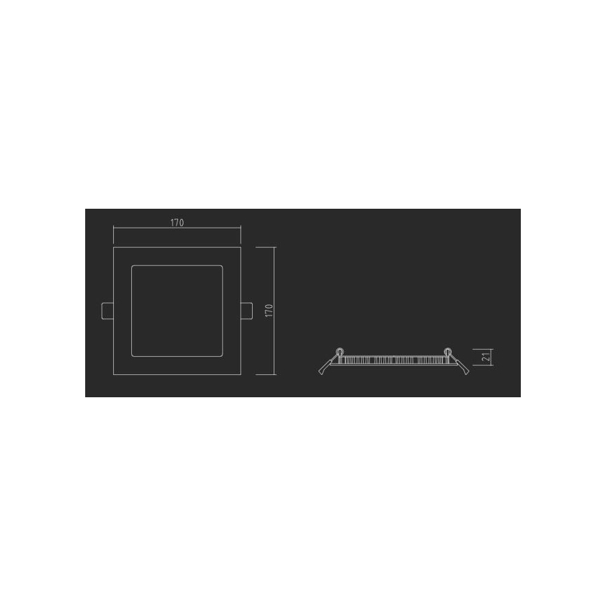 APLED - LED Koupelnové podhledové svítidlo SQUARE LED/12W/230V IP40 17x17 cm bílá