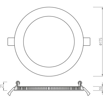 APLED - LED Koupelnové podhledové svítidlo RONDO LED/12W/230V IP54 175 mm