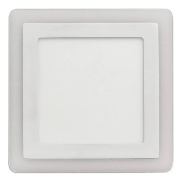 APLED - LED Koupelnové podhledové svítidlo SQUARE DUO LED/4W + LED/12W/230V IP41 3000/4000K 19,5x19,5 cm bílá