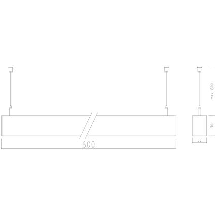 APLED - LED Lustr na lanku LOOK LED/23W/230V 4000K 60 cm stříbrná